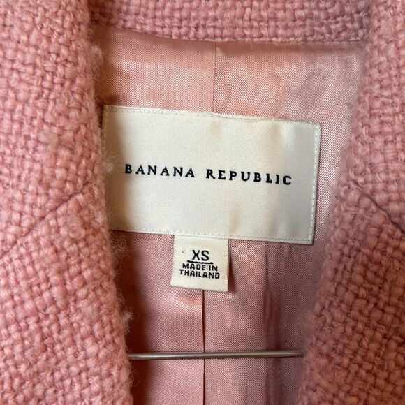 Banana Republic 100% Wool Pink Knee Length Lined Coat in Womens Size XS - Picture 5 of 7